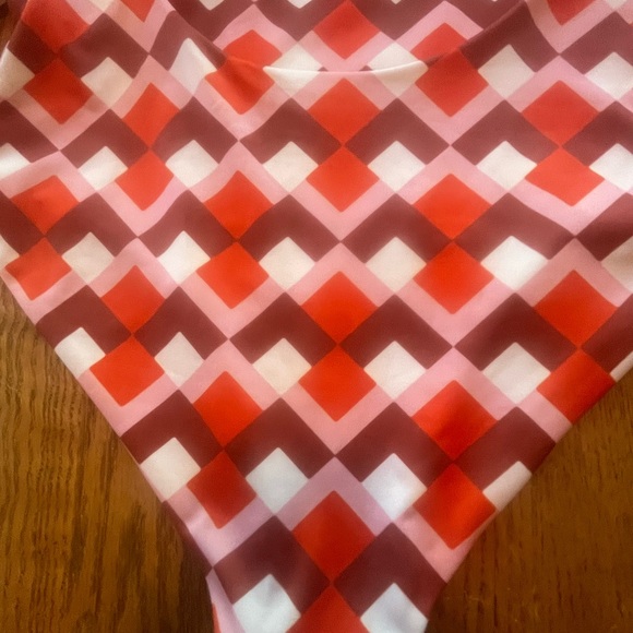 Silvia Tcherassi Canobbio One Piece Bathing Suit  in Geometric Rouge S EUC Red - Picture 8 of 8